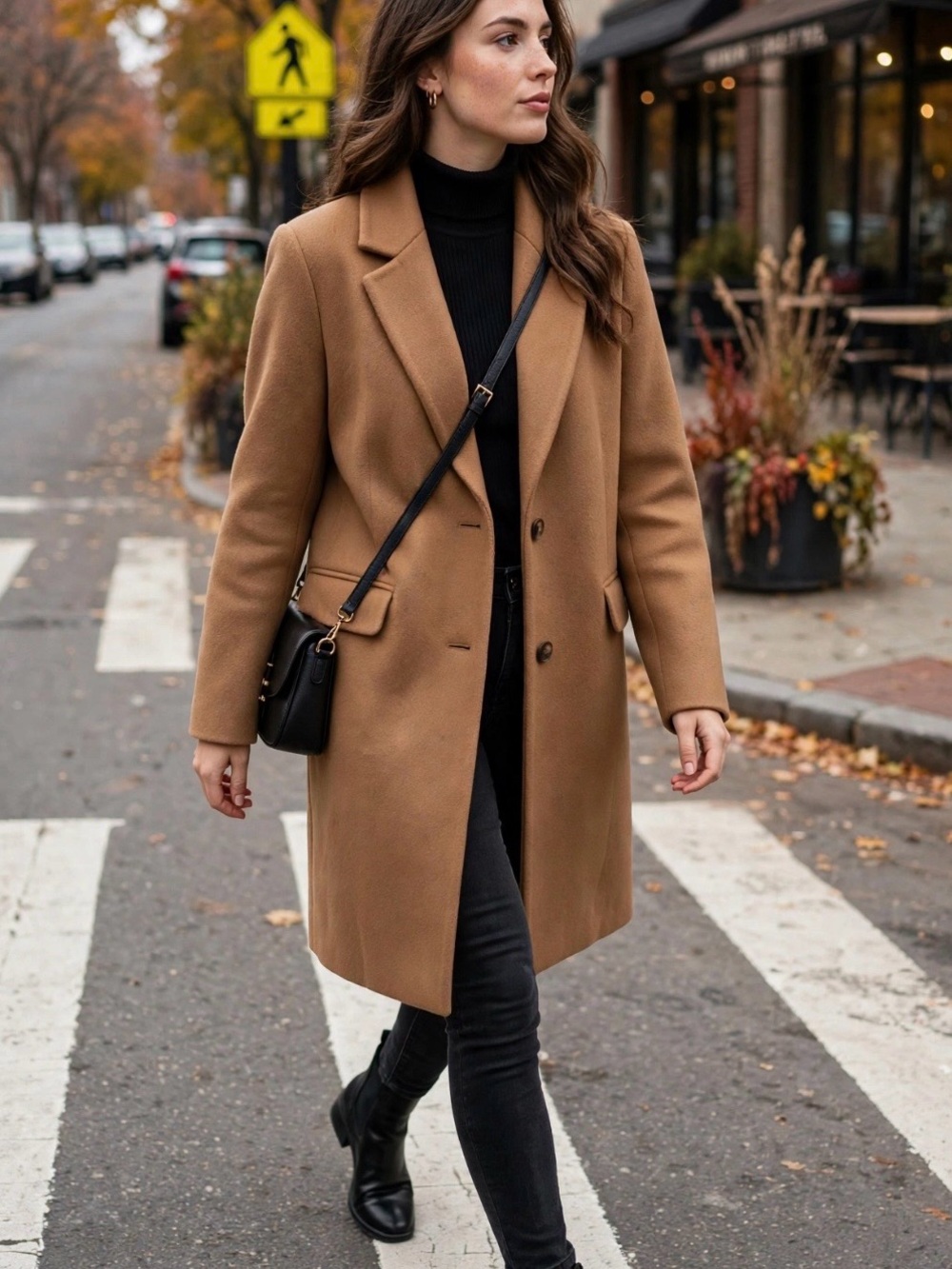 Nine West Tailored Camel Trench Coat PTP 23” L37”